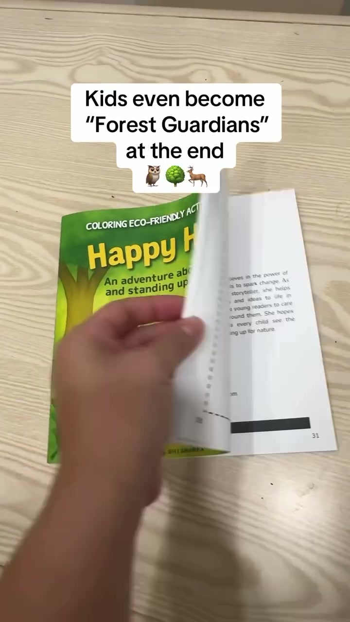 Happy Hoots activity book, page-flip video frame